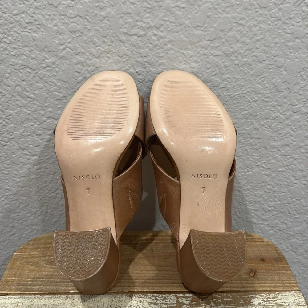 Nisolo Carina Almond Leather Cross Strap Mule Size 7 - Picture 7 of 7